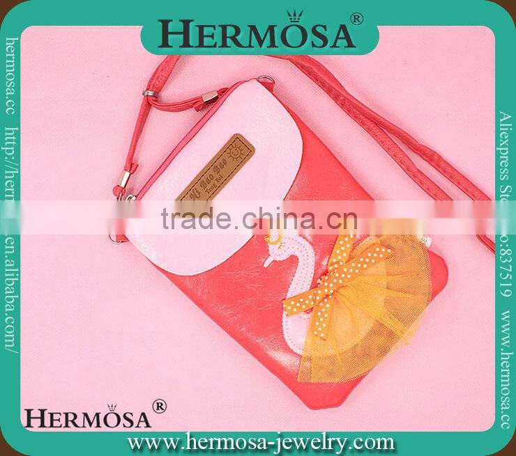 Lovely Red PU Creative Cartoon Swan Style Lovely Mini Chrildren Coin Purse Phone Keychain Bags Wholesale PUB 23