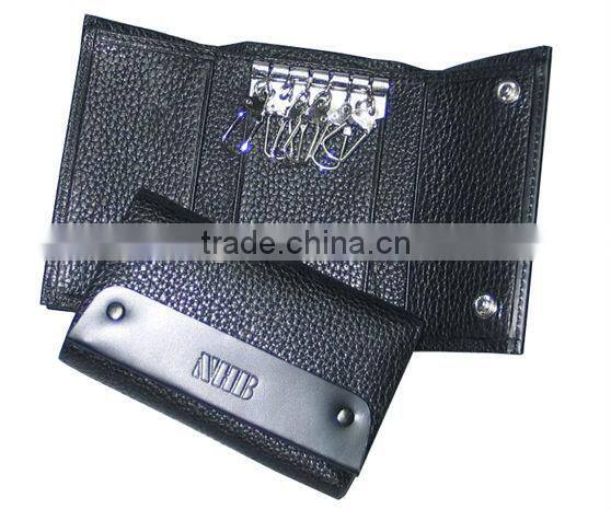 Button Closure leather keyring holder wallets