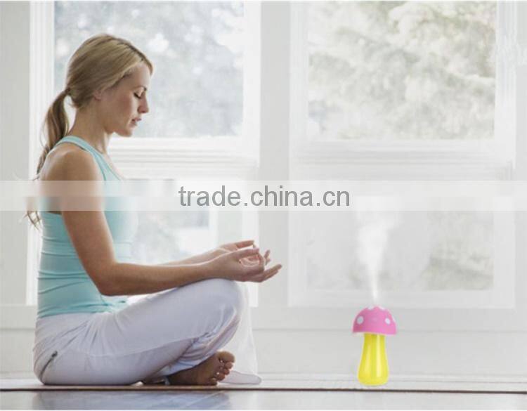 Mushroom shape home used usb LED light air humidifier