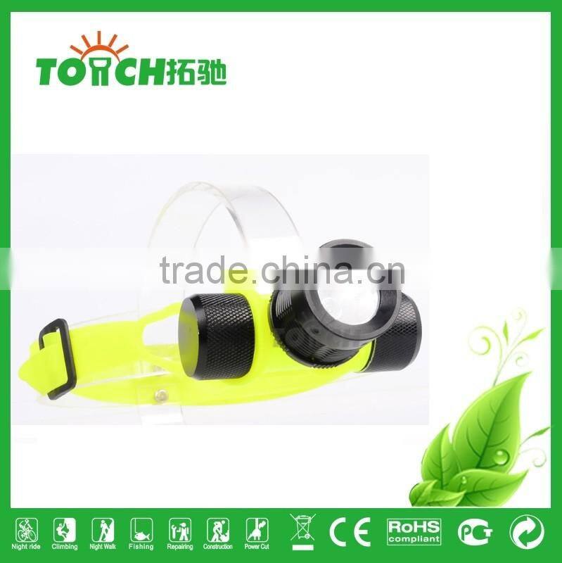 Diving Light Headlamp CRE E T6 LED High power yellow color Light waterproof Diving Headlight 1200Lm use 1*18650/AAA Battery