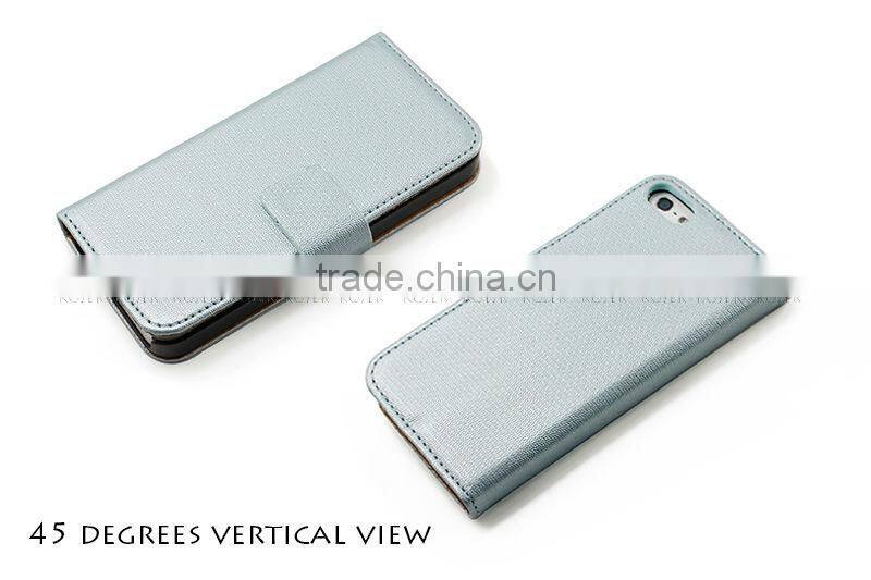 Book Style PU Leather Flip Case for iPhone 5