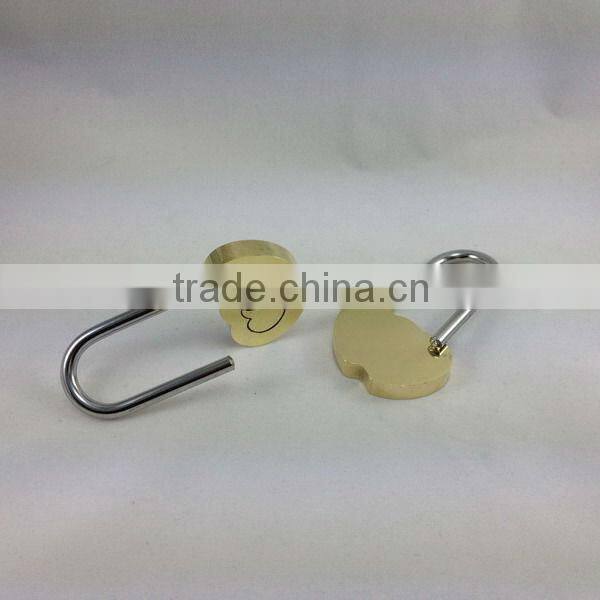 2014 popular 40MM brass double heart Love Padlock For lovers