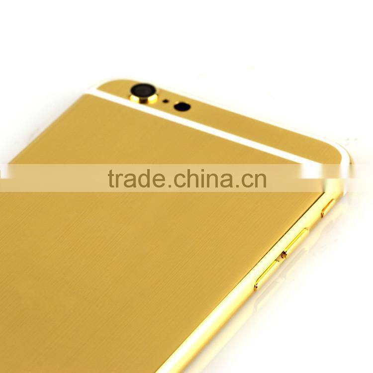 Unique brushed design shiny gold brushed design for iphone 6s 24k housing
