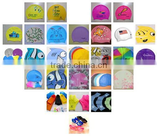 2014 hot selling lovely high quality silicone diving caps