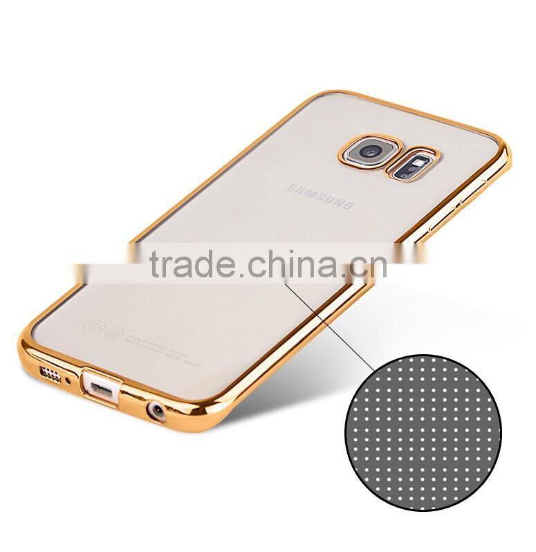 New arrival clear phone cover for samsung galaxy s7, for galaxy s7 edge electroplate bumper frame tpu case