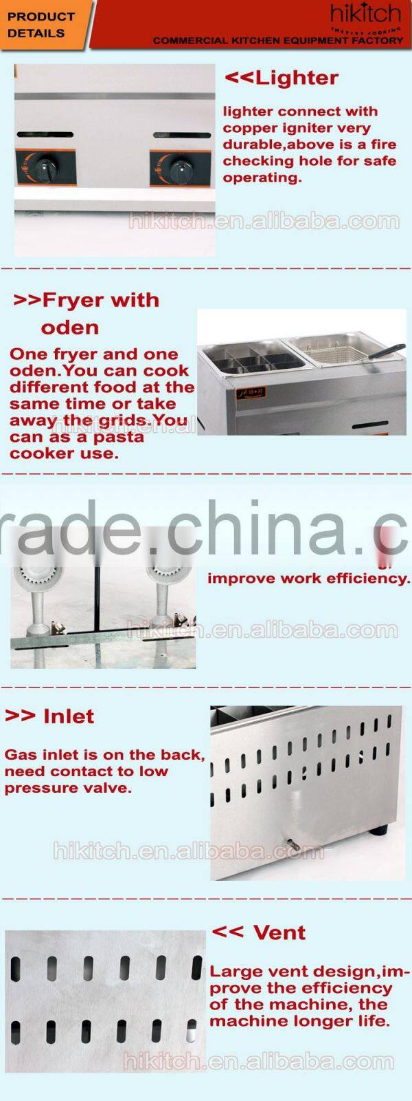 Gas Fryer and Snack Food Oden Cooking Machine