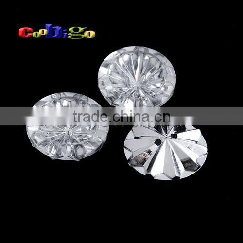 40L(25mm) Acrylic Sewing Rhinestone Rose Round Point Back Button For Apparel #FLN027-40L(06)