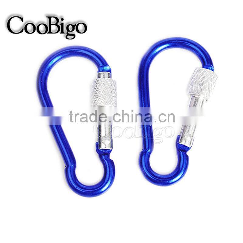 Multicolor Aluminum Spring Locking Carabiner Snap Hook Keychain Hiking Camping #FLQ188-8C(Mix-s)