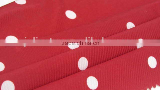 white dot on red plain pattern polyester spandex ripstop fabric