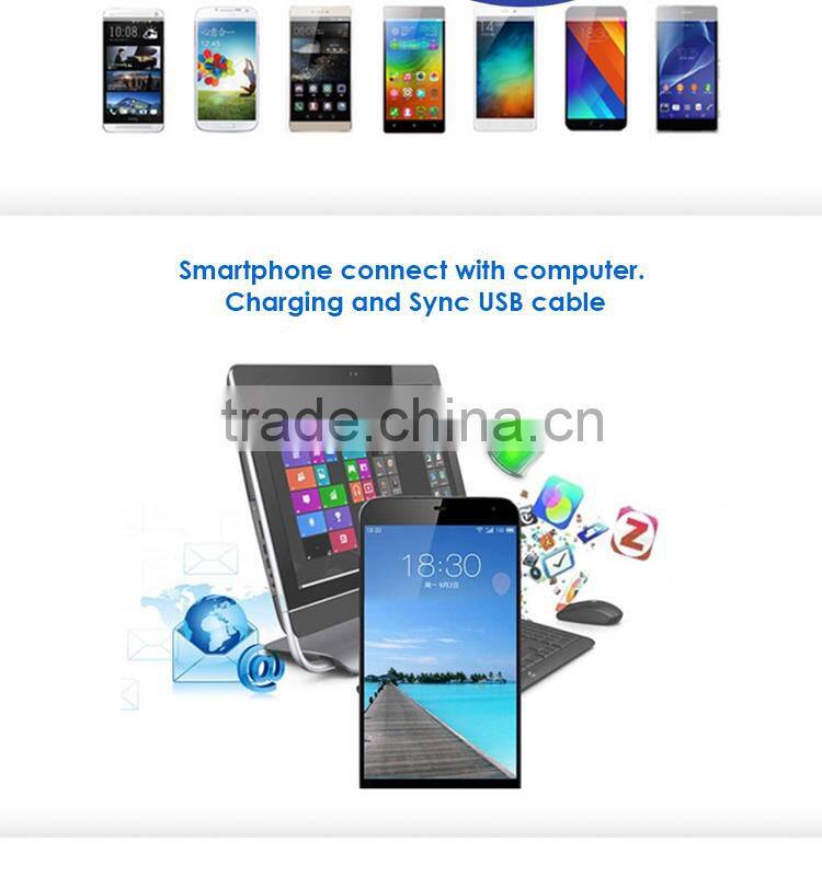 Tangle Free Flat Noodle 4ft Colored Micro USB Charger Cord for Android,Samsung