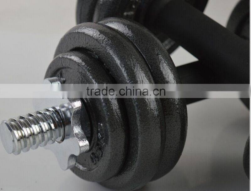 2015 new design 15kg 20 kg 30kg black painting Adjustable dumbbell set