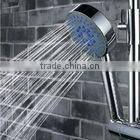 Temperature controlled colours handle shower with water saving function