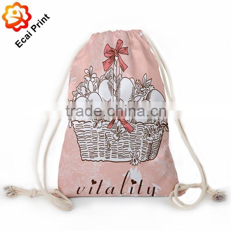 2016 personalized customize sublimation cinch backpack