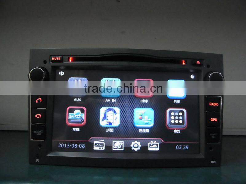 7inch double din auto multimedia for Opel with GPS/BT/FM/AM/RDS/TV/VMCD/3G/GAMES/etc