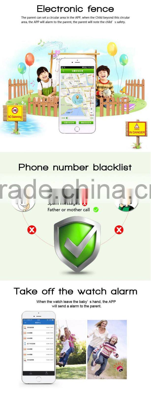 New Products 2016 Children/Kids Safe GPS Tracking Watch Device