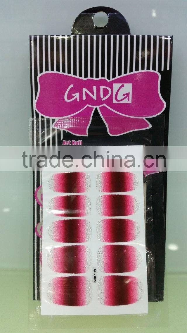 2016 colorful hot sale gradiente beauty stickers nail for girls