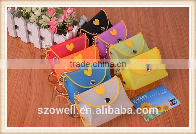 Fashion Promotional Inovative Design Crystal Dermabrasion Mini Key Ring Coin Purse