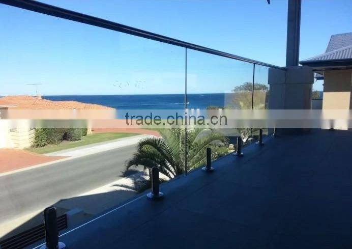 aluminum frameless glass railing pool fence