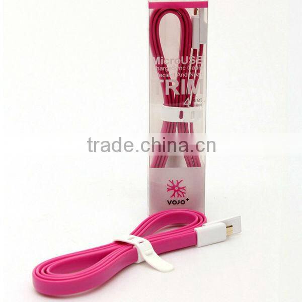 Colorful noodle flat usb data charger cable for nexus for all kinds of android smart phones