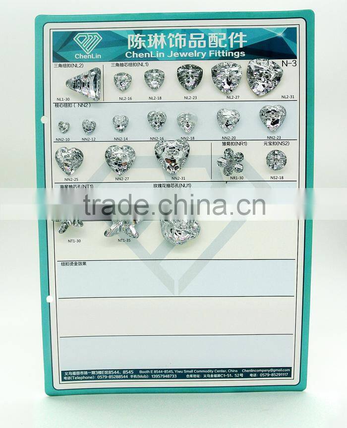 NA4 Round Diamond-Look Acrylic Rhinestone Buttons 2 Holes Faceted Sew On Button Box garment accessories scrapbooking DIY craft