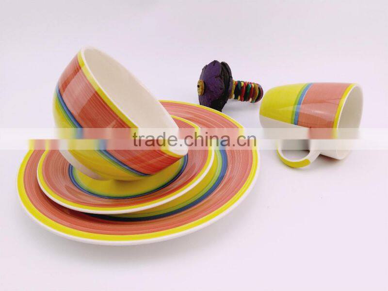 20pc stoneware dishwasher safe summer design hand painted dinnerset AB grade/2016 new design/ceramic mug