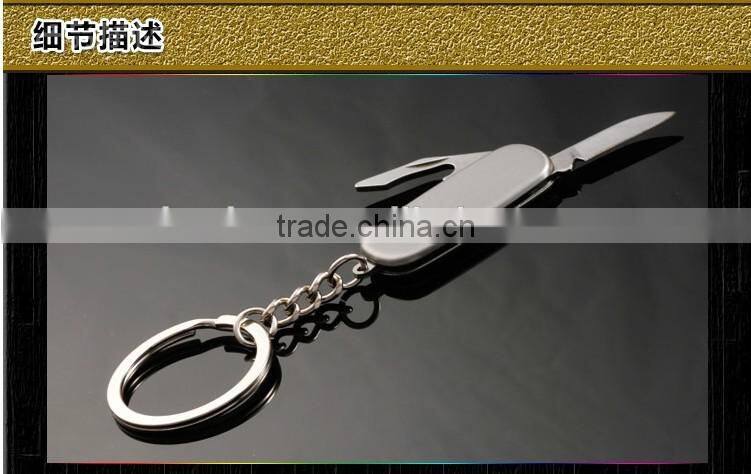 Creative Multifunction Folding metal Keychain,bottle opener keychain