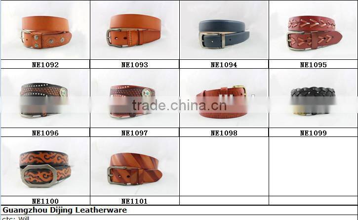 2015 New Design Western Rock N Roll Style Men's Beaded Geniune Leather Belt