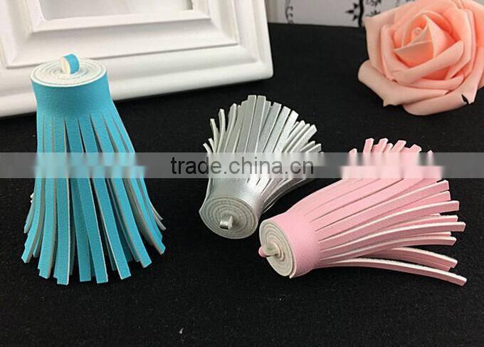 Mix colors Suede Tassels Pendants With Macrame Fit Jewelry Accessory