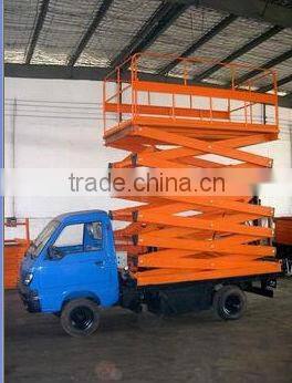 Hydraulic lift by truck fixed aerial work table equipment for sale