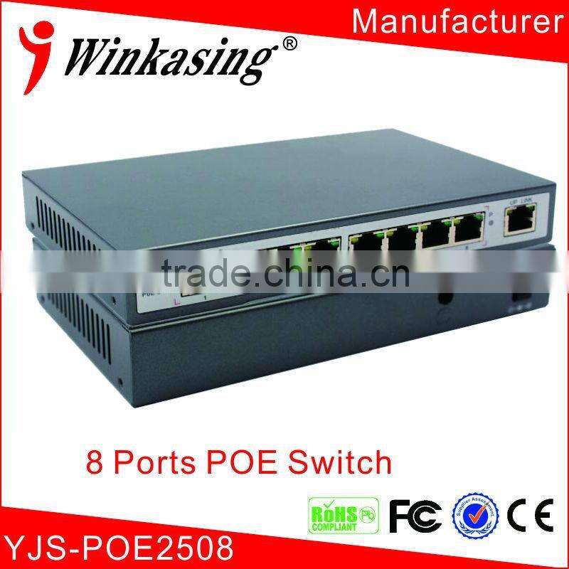 8+1 Port POE Fast Ethernet Fiber Switch Power Supply Security CCTV Camera