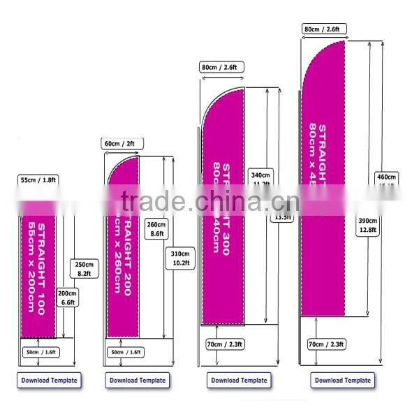 2016 fashion durable beach flag with water base flag pole