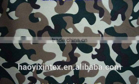 600d print camouflage oxford fabric PU