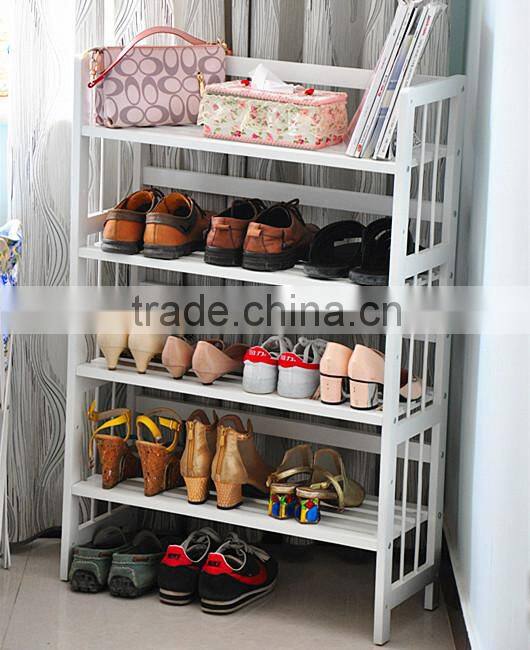 living room simple to use Multi-layer solid wood shoe rack shelf