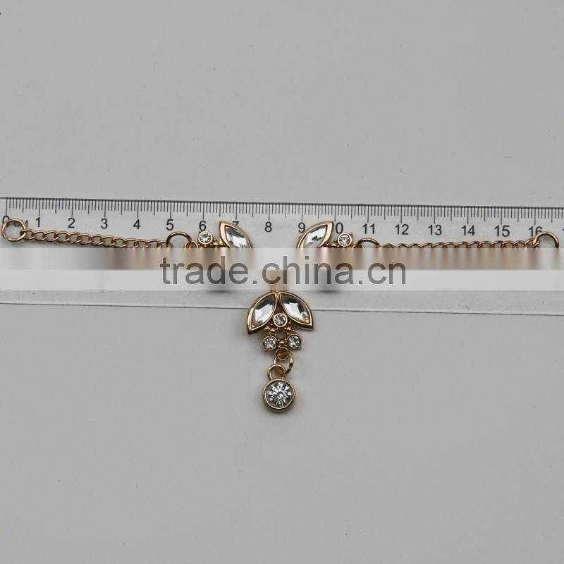 Gold Decoration Crystal And glass Ornament Chain For Clothing