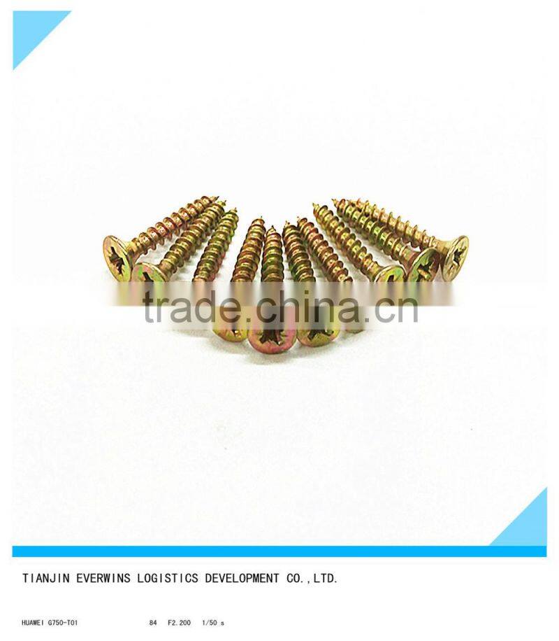Yellow Zinc Galvanized screws Pozidriv head Fine thread Drywall screws