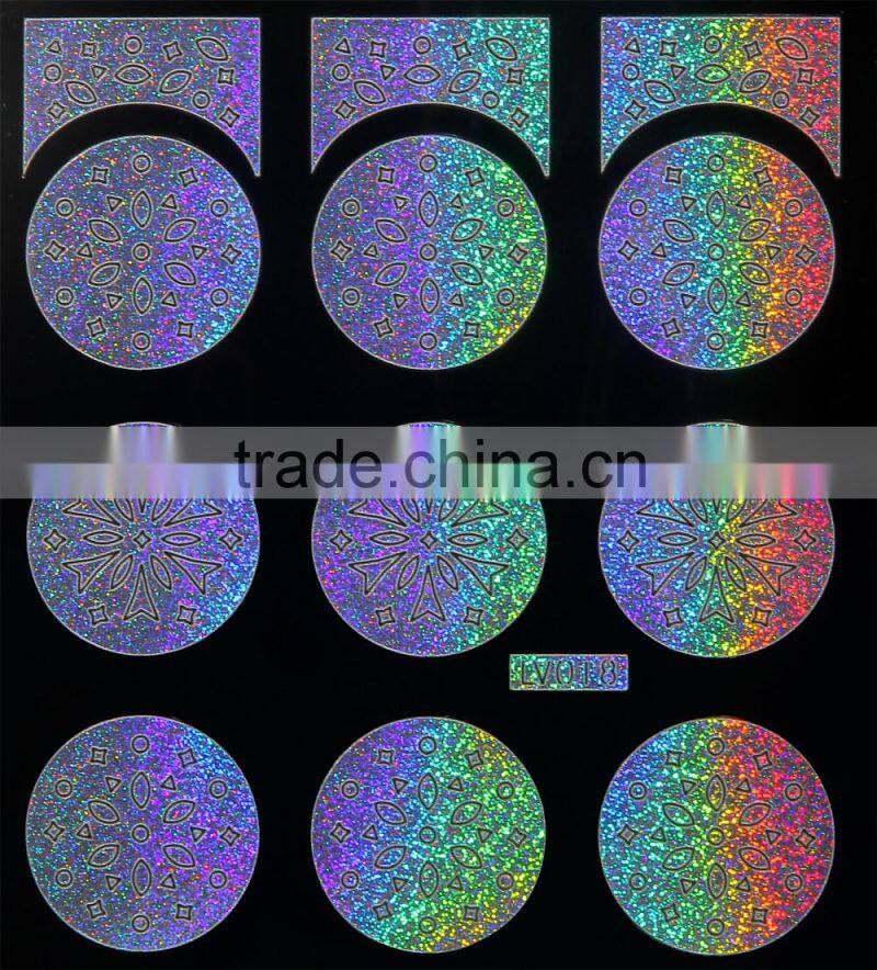 Round Shape Laser Silver Nail Polish Stencil
