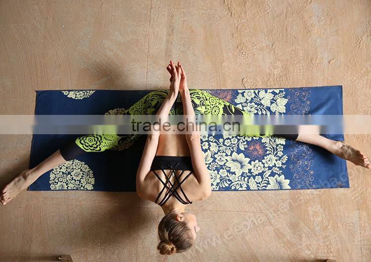 Made in recycled material printing fast drying microfiber antimicrobial yoga towel