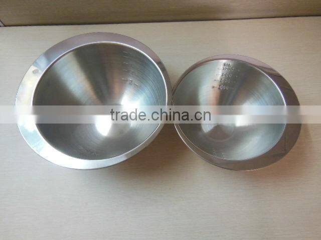 stainless steel salad bowl, food bowl, measuring bowl