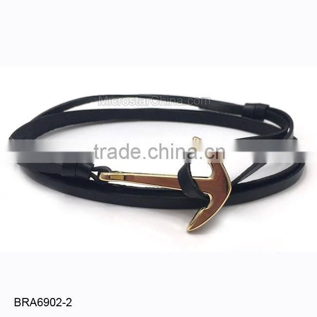 Real Leather Anchor Bracelet For Wholesale