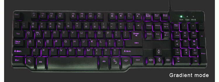 3 LED backlit colors computer keyboard half-mechanical keyboard feel