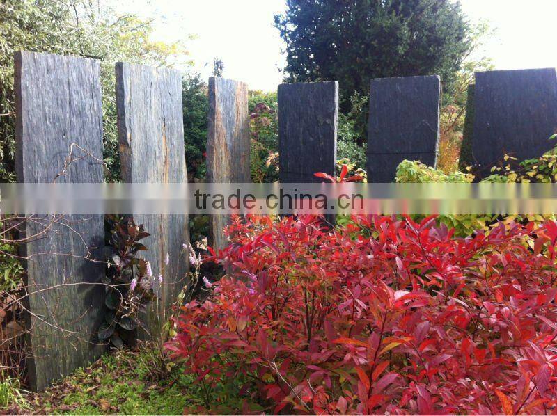 black slate stone wall,nero black slate