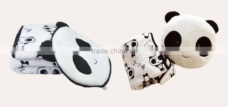 Custom Cozy Smooth Panda Waffle Children Pillow Blanket