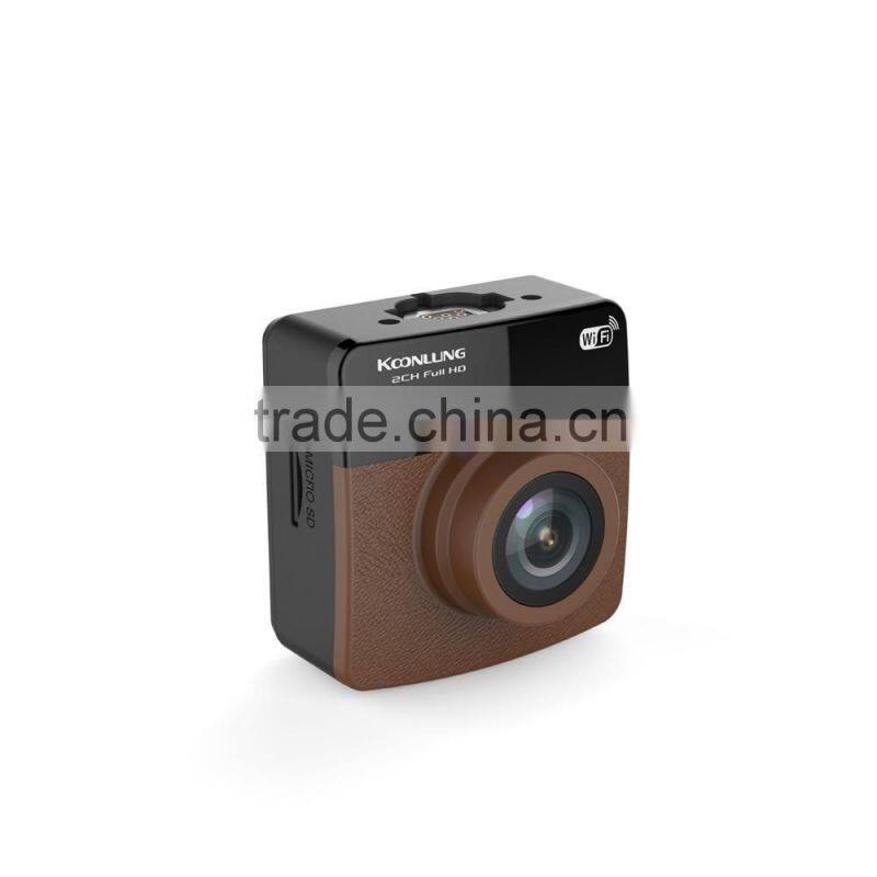 no Screen phone operated Dual Camera 1080p wireless remote control Car Blackbox DVR