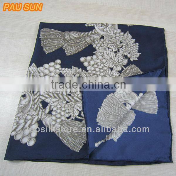 Christmas custom made printed twill silk scarf, designer brand twill silk scarf