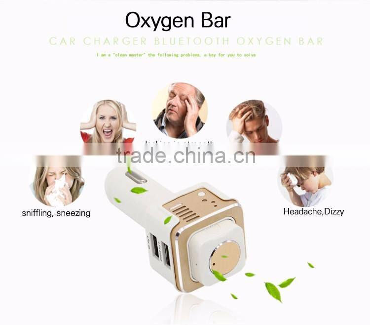 China mainland phone car charger/mini car charging ear-in headset with dual USB