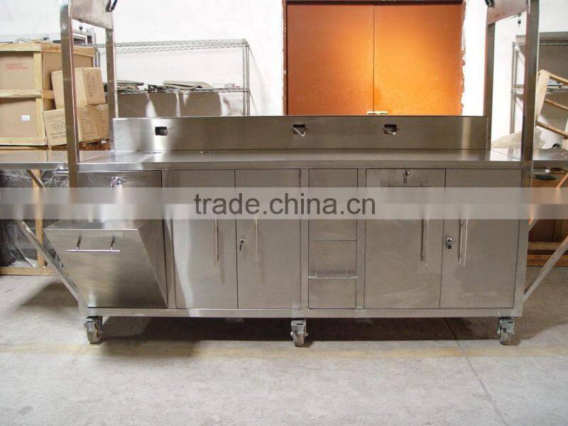 factory price stainless steel mobile espresso coffee cart