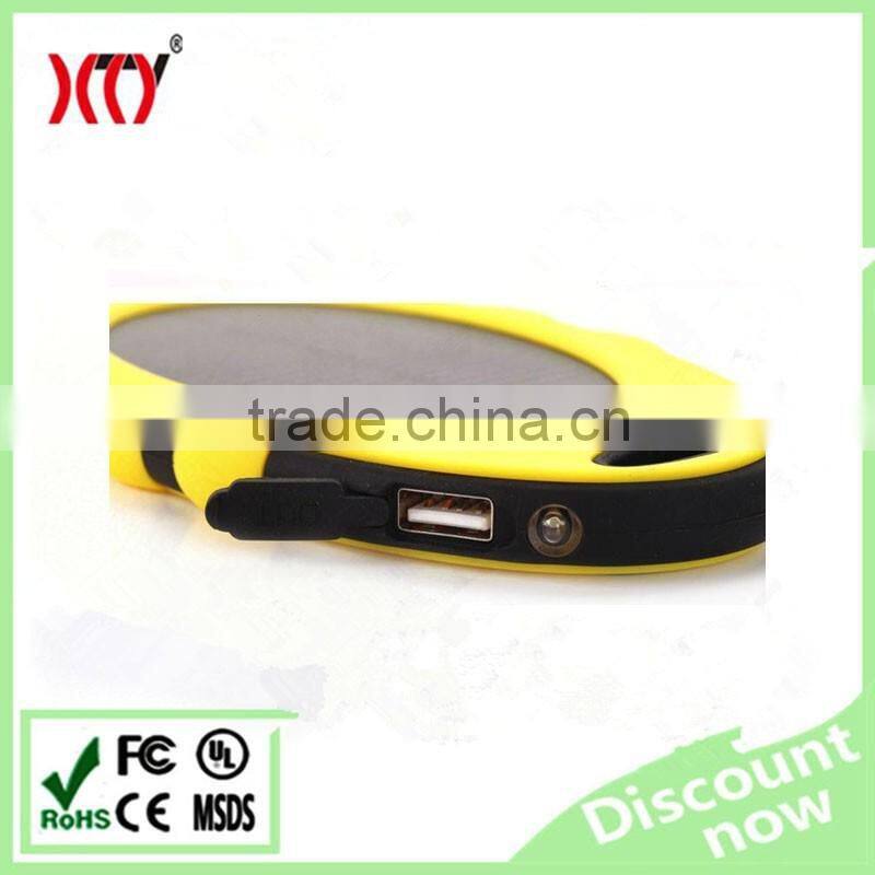 5000mAh waterproof travel solar power bank dual USB output CE RoHs certifications