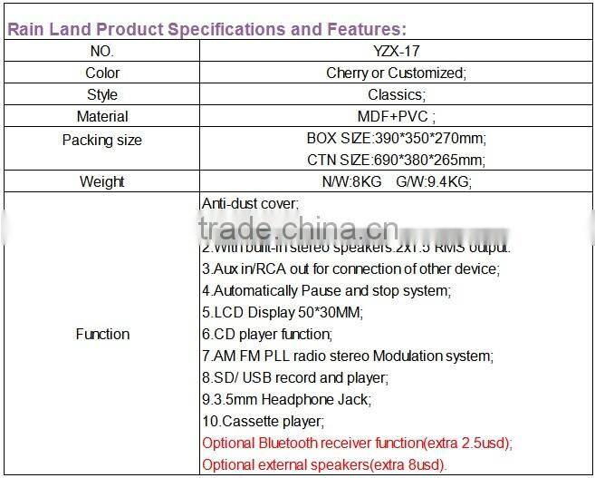 new product 6-in-1 bluetooth lp record player