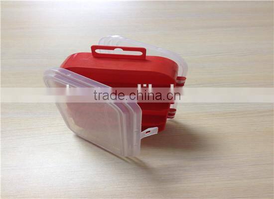clear plastic storage box with compartment
