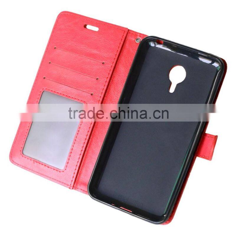 Mobile Phone PU Leather Flip Card-slot Case for Meizu MX4 Pro
